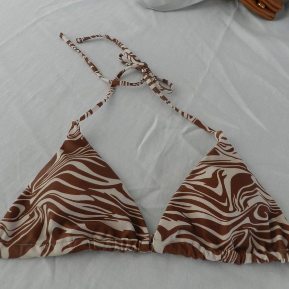 ☀️ NEW in package Shein bikini, swirl pattern, triangle slide top, thong bottom - Picture 4 of 7